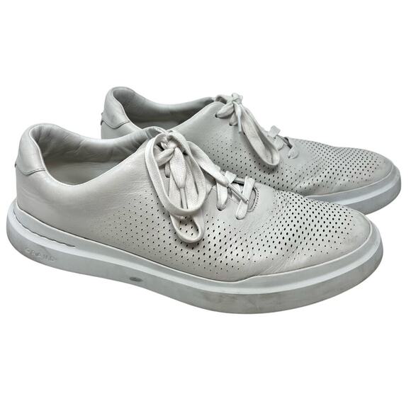 Cole Haan GrandPro Rally Perforated Leather Sneakers Beige White Men’s 10 Preppy - Picture 1 of 7